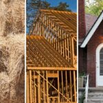 Straw Stick and Brick home construction images